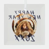 2023年モダン初めのお祝い写真 ガラスオーナメント (裏面)