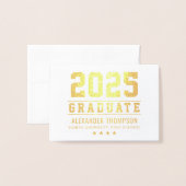 2023年モダン卒業カスタム写真撮影金ゴールド 箔カード (封筒付き正面)