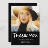 2023年モダン卒業フォトフラットサンキューカード サンキューカード (正面/裏面)