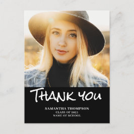 2023年モダン卒業写真ありがとうはがき ポストカード