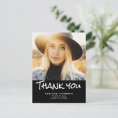 2023年モダン卒業写真ありがとうはがき ポストカード (スタンド正面)