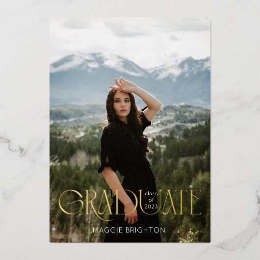 2023年モダン卒業発表 箔招待状 (正面)