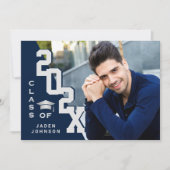 2023年モダン卒業PHOTO卒業会のクラス 招待状 (正面)