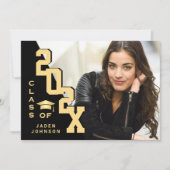 2023年モダン卒業PHOTO卒業会のクラス 招待状 (正面)