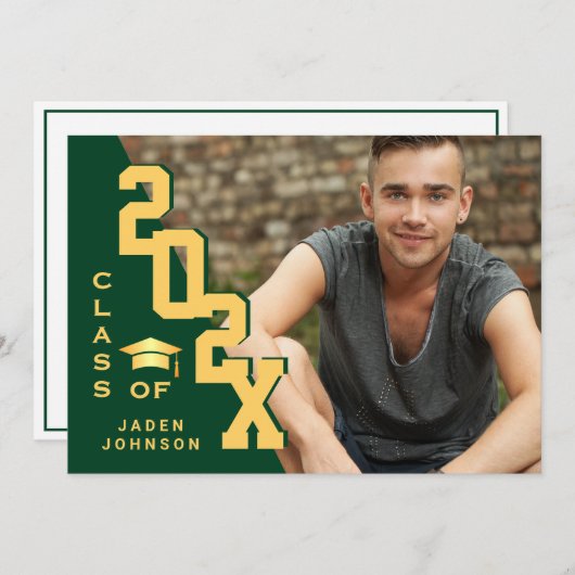 2023年モダン卒業PHOTO卒業会のクラス 招待状 (正面/裏面)