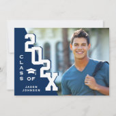 2023年モダン卒業PHOTO卒業会のクラス 招待状 (正面)