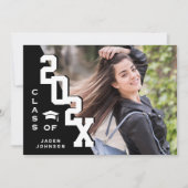 2023年モダン卒業PHOTO卒業会のクラス 招待状 (正面)