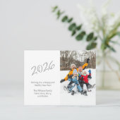2023年モダン年始の家族の写真 シーズンポストカード (スタンド正面)