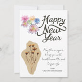 2023年モダン抽象芸術花火ハッピーニューイヤー シーズンカード (正面)