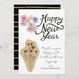 2023年モダン抽象芸術花火ハッピーニューイヤー シーズンカード