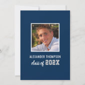 2023年モダン海軍灰色の大学院卒業パーティー 招待状 (裏面)