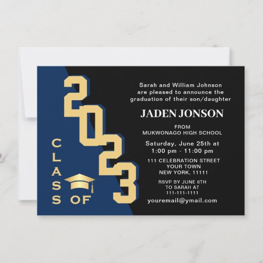 2023年モダン金海軍の卒業パーティーのクラス 招待状 (正面)