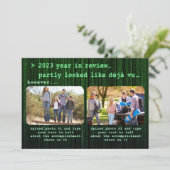 2023年レビュー家族の写真コラージュ新年 シーズンカード (スタンド正面)