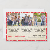 2023年レビュー家族の写真赤いクリスマス シーズンカード (裏面)