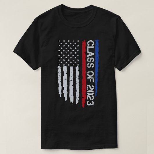 2023年ヴィンテージ米国国旗の卒業クラス Tシャツ (デザイン正面)