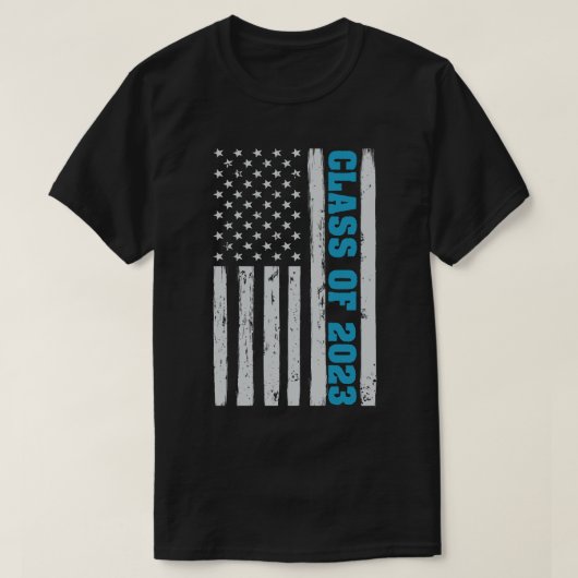 2023年ヴィンテージ米国国旗の卒業クラス Tシャツ (デザイン正面)