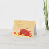 2023年中国のうさぎ折りカードおめでとう カード (正面)