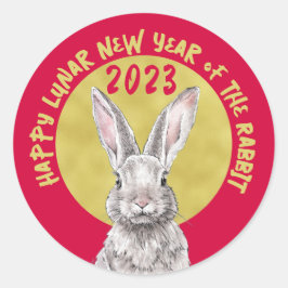 2023年中国の初のラビットバニー動物の赤金ゴールド ラウンドシール