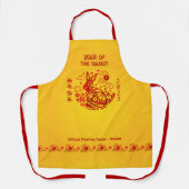 2023年中国の初のラビットレッドフォイルイエローはっきりした エプロン (正面)