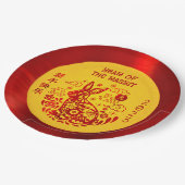 2023年中国の初のラビットレッドフォイルイエローはっきりした ペーパープレート (アングル)