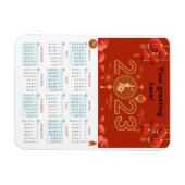 2023年中国の初めのうさぎカレンダーカード マグネット (横)