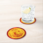 2023年中国の初年度レッドフォイルラビットイエローはっきりした ラウンドペーパーコースター (インサイチュ)