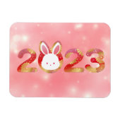 2023年中国の新年うさぎ マグネット (横)