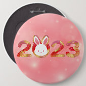 2023年中国の新年うさぎ 缶バッジ (正面&裏面)