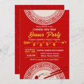 2023年中国の旧正月お祝いパーティー 招待状 (正面/裏面)