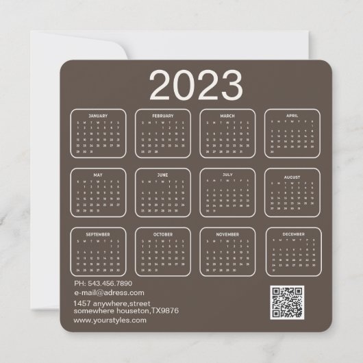 2023年予定表フローラのビジネス用挨拶（ロゴ付き） (裏面)