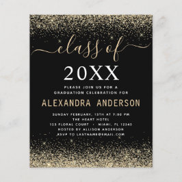 2023年予算クラス写真卒業金ゴールドブラック チラシ