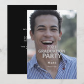 2023年写真シンプル卒業党招待状 招待状 (正面/裏面)