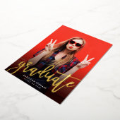 2023年写真写モダン真ミニマル金ゴールド 箔招待状 (回転した状態)