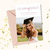 2023年写真卒業招待状赤 案内状