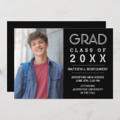 2023年写真黒モダン銀グラード 案内状 (正面/裏面)