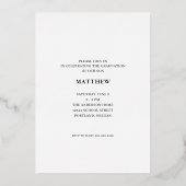 2023年卒業の写真レトロクラス 箔招待状 (裏面)