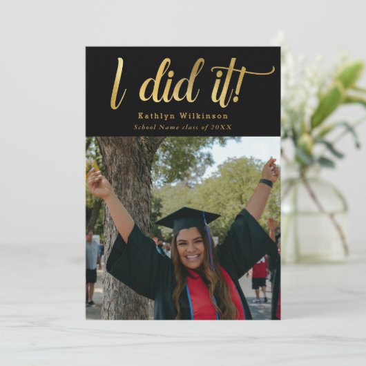 2023年卒業の金ゴールドはっきりしたスクリプトクラスをやった 案内状 (スタンド正面)