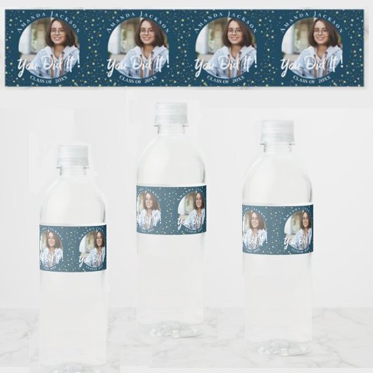 2023年卒業の青い写真クラス ペットボトルラベル