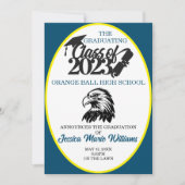 2023年卒業の青と黄色のクラス 招待状 (正面)