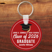 2023年卒業ギフトパーソナライズされたの赤白組 キーホルダー (正面)