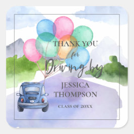 2023年卒業クラス別かわいい水彩画 スクエアシール