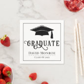 2023年卒業クラス白黒紙ナプキン スタンダードカクテルナプキン (インサイチュ)