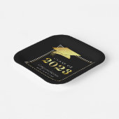 2023年卒業クラス黒金ゴールド パーソナライズされた ペーパープレート (傾斜あり)