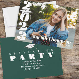 2023年卒業グリーンタイポグラフィ写真教室 招待状