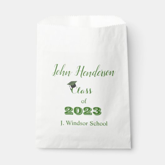 2023年卒業グリーン&ホワイトクラス フェイバーバッグ (正面)