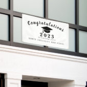 2023年卒業バナーの白黒クラス 横断幕 (ビルの外側)