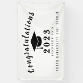 2023年卒業バナーの白黒クラス 横断幕 (縦)