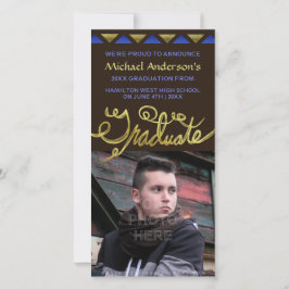 2023年卒業フェイク金ゴールドタイポグラフィモダン 案内状