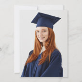 2023年卒業フォトブルーアガテ金ゴールドグリッター 招待状 (裏面)