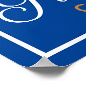 2023年卒業ブルーカスタム金ゴールド高校パーティー ポスター (角)